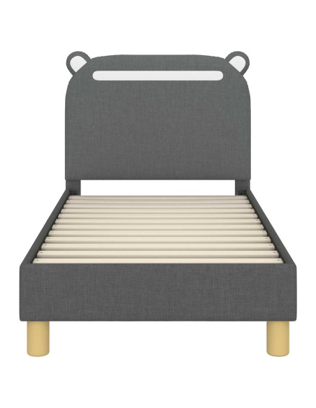Struttura letto per bambini con testata Grigio scuro Tessuto
