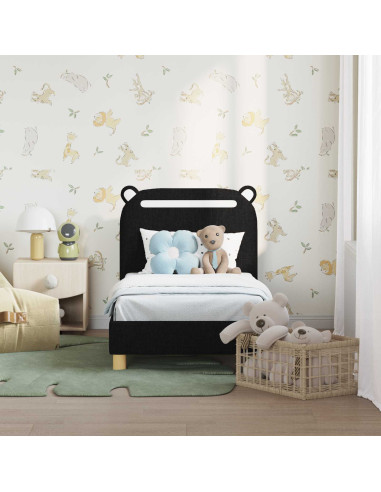 Struttura letto per bambini con testata Nero 70 x 140 cm