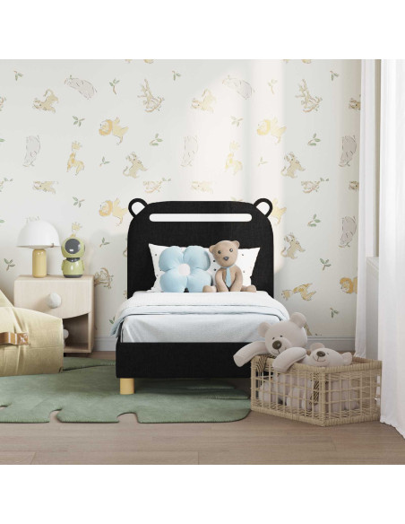 Struttura letto per bambini con testata Nero 70 x 140 cm