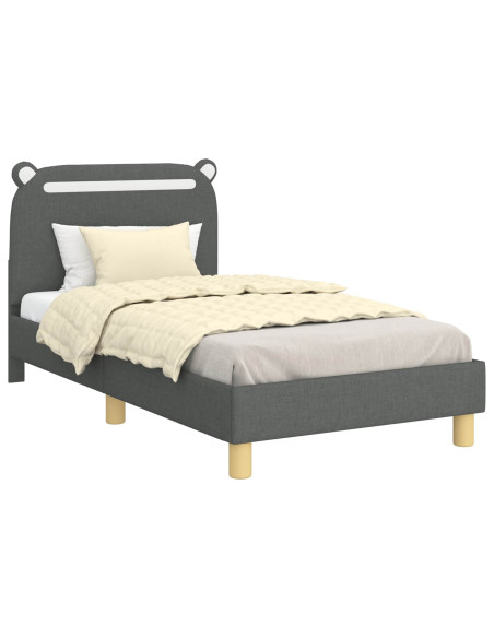 Struttura letto bambini con testata Grigio scuro 80 x 160 cm