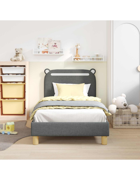 Struttura letto bambini con testata Grigio scuro 80 x 160 cm
