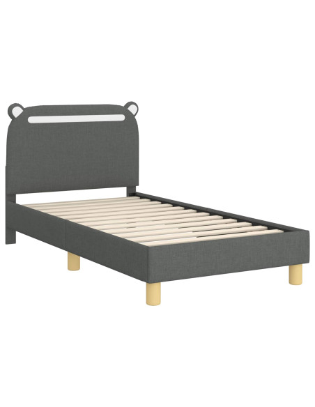 Struttura letto bambini con testata Grigio scuro 80 x 160 cm