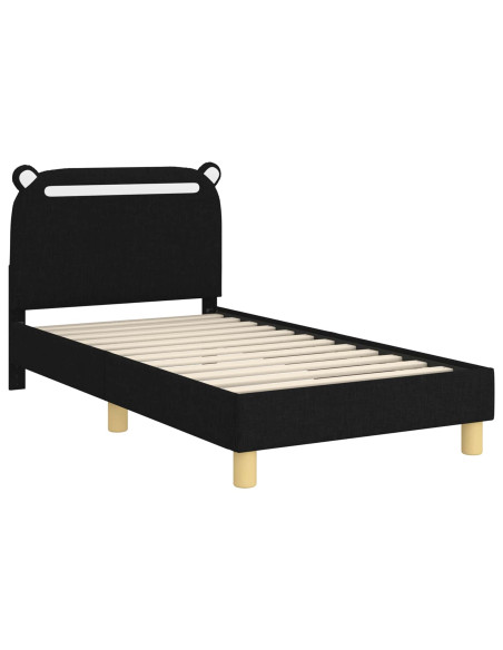 Struttura letto bambini con testata Nero 80 x 160 cm Tessuto
