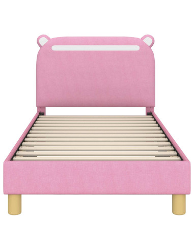 Struttura letto bambini con testata Rosa 80 x 160 cm Tessuto