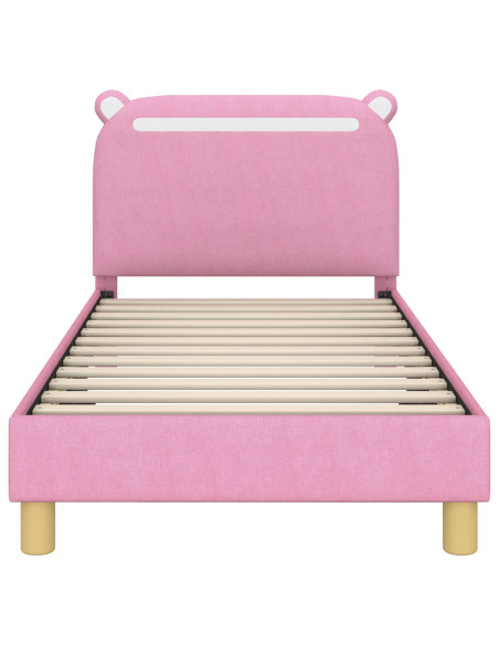 Struttura letto bambini con testata Rosa 80 x 160 cm Tessuto