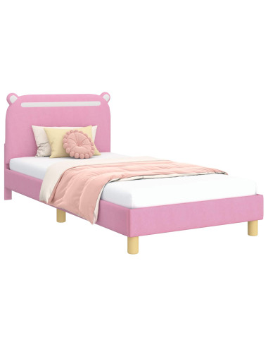 Struttura letto bambini con testata Rosa 80 x 200 cm Tessuto