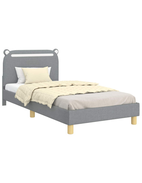 Struttura letto bambini con testata Grigio chiaro 90 x 190 cm
