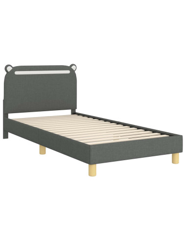 Struttura letto bambini con testata Grigio scuro 90 x 190 cm