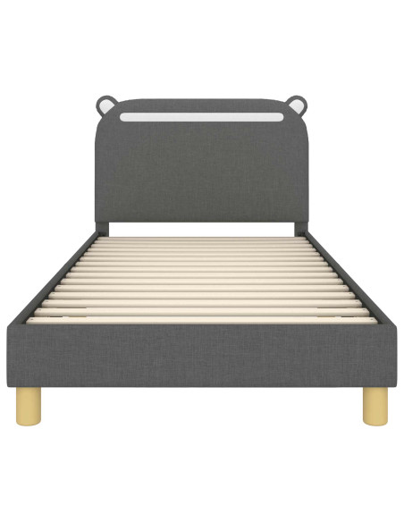 Struttura letto bambini con testata Grigio scuro 90 x 190 cm