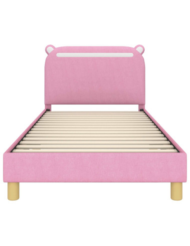 Struttura letto bambini con testata Rosa 90 x 190 cm Tessuto