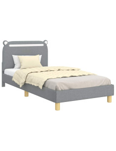 Struttura letto bambini con testata Grigio chiaro 90 x 200 cm 2