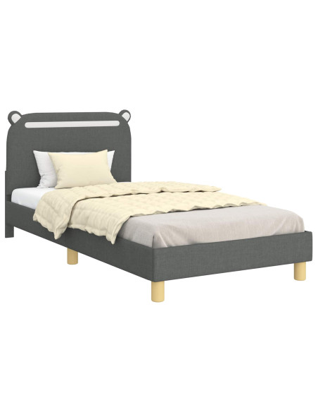 Struttura letto bambini con testata Grigio scuro 90 x 200 cm
