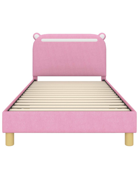 Struttura letto bambini con testata Rosa 90 x 200 cm Tessuto
