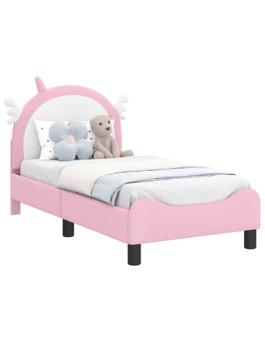Struttura letto per bambini con testata Rosa 70 x 140 cm PU