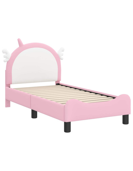Struttura letto per bambini con testata Rosa 70 x 140 cm PU