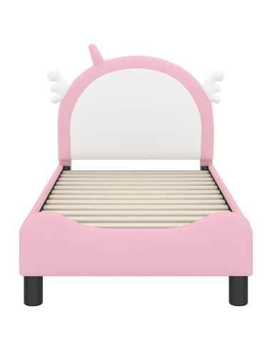 Struttura letto per bambini con testata Rosa 70 x 140 cm PU