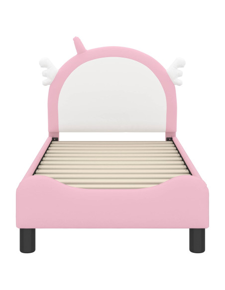 Struttura letto per bambini con testata Rosa 70 x 140 cm PU