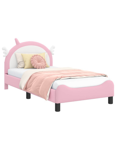 Struttura letto bambini con testata Rosa 80 x 160 cm PU