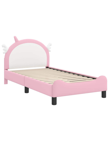 Struttura letto bambini con testata Rosa 80 x 160 cm PU