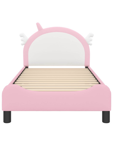 Struttura letto bambini con testata Rosa 80 x 160 cm PU