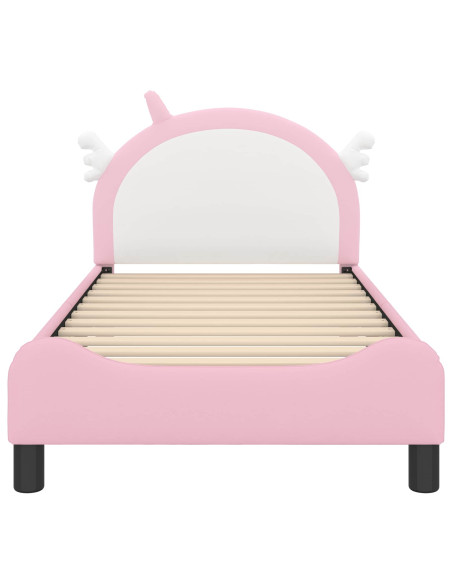 Struttura letto bambini con testata Rosa 80 x 160 cm PU