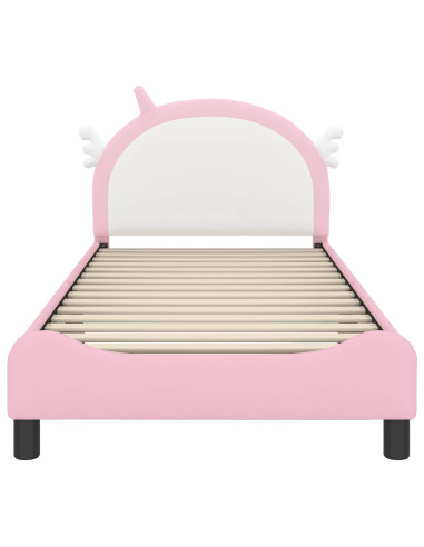Struttura letto bambini con testata Rosa 90 x 190 cm PU