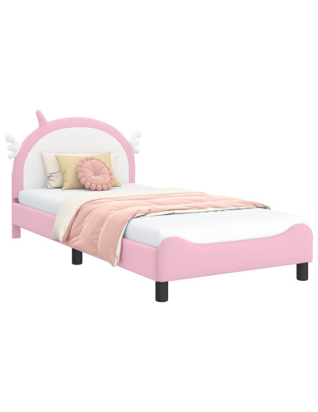 Struttura letto bambini con testata Rosa 90 x 200 cm PU