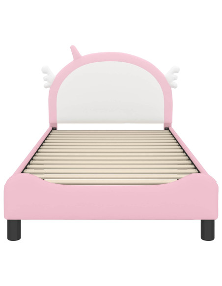 Struttura letto bambini con testata Rosa 90 x 200 cm PU