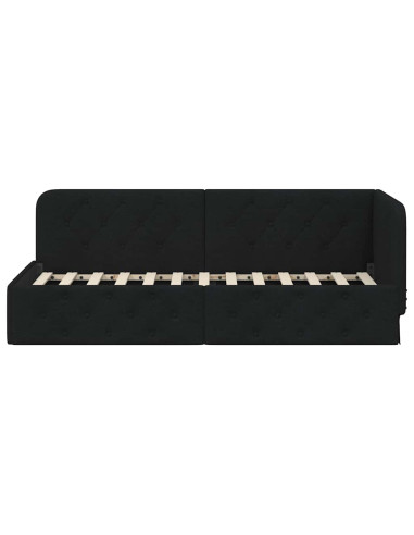 Cornice del letto ad angolo Nero 80 x 200 cm Tessuto