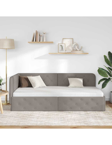 Cornice del letto ad angolo Talpa 90 x 190 cm Tessuto