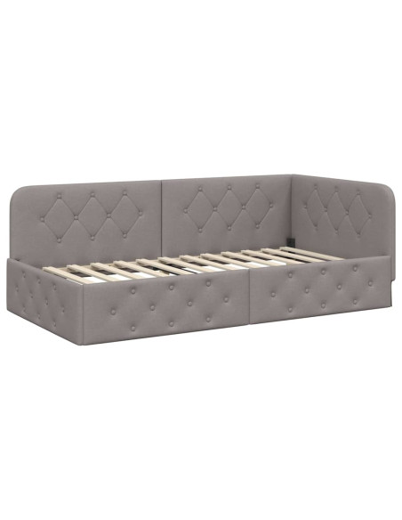 Cornice del letto ad angolo Talpa 100 x 200 cm Tessuto