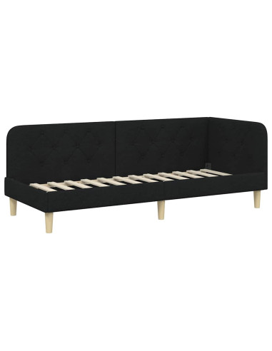 Cornice del letto ad angolo Nero 80 x 200 cm Tessuto