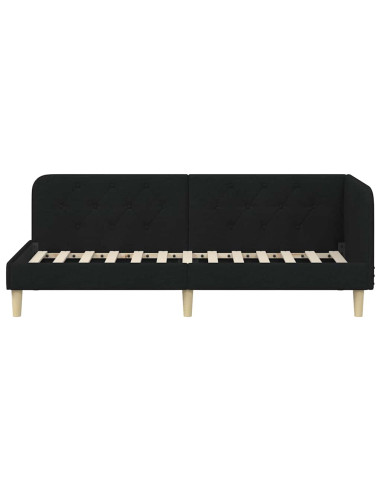 Cornice del letto ad angolo Nero 80 x 200 cm Tessuto