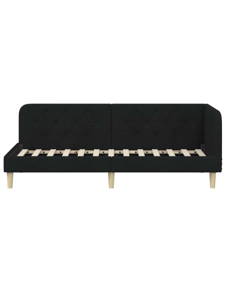 Cornice del letto ad angolo Nero 80 x 200 cm Tessuto