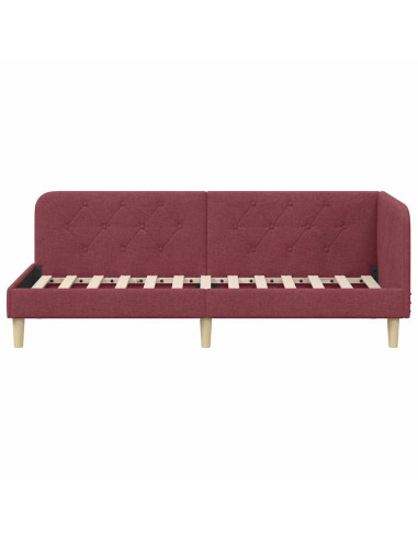 Cornice del letto ad angolo Rosso Vino 80 x 200 cm Tessuto