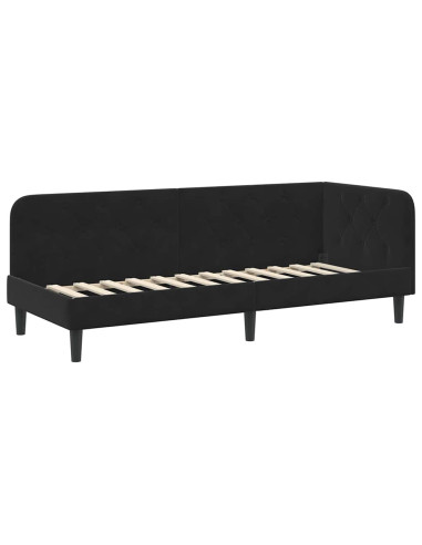 Cornice del letto ad angolo Nero 80 x 200 cm Velluto