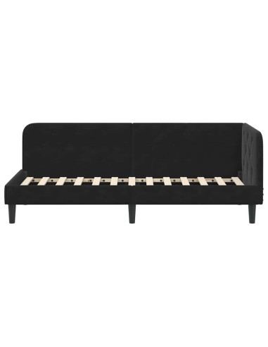Cornice del letto ad angolo Nero 80 x 200 cm Velluto