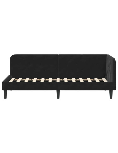 Cornice del letto ad angolo Nero 80 x 200 cm Velluto