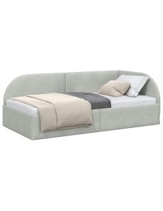 Cornice del letto ad angolo Grigio chiaro 80 cm x 200 cm 2