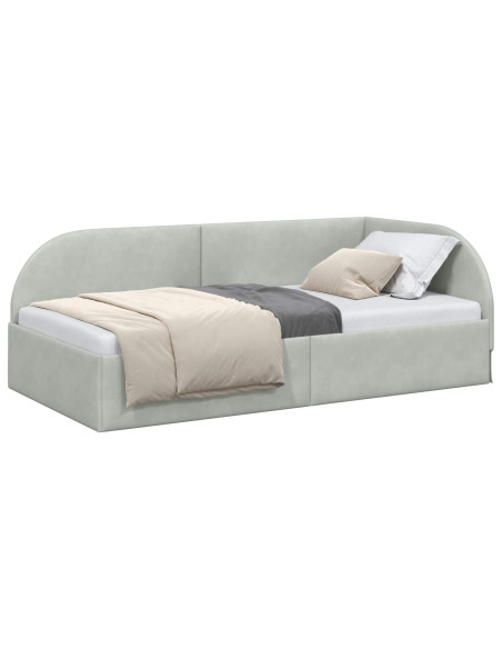 Cornice del letto ad angolo Grigio chiaro 80 cm x 200 cm