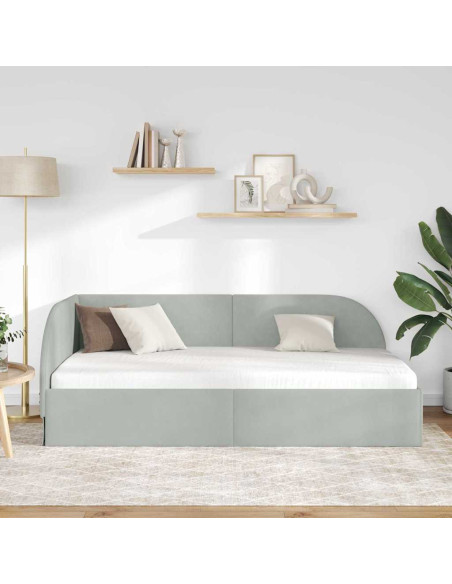 Cornice del letto ad angolo Grigio chiaro 80 cm x 200 cm