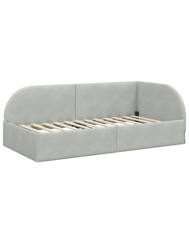 Cornice del letto ad angolo Grigio chiaro 80 cm x 200 cm