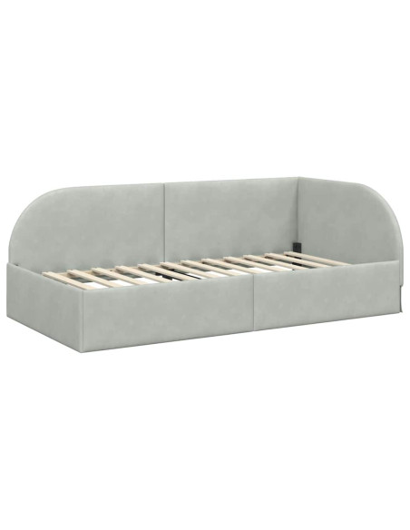 Cornice del letto ad angolo Grigio chiaro 80 cm x 200 cm