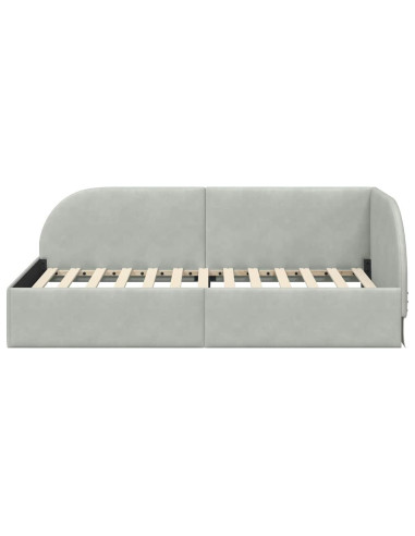 Cornice del letto ad angolo Grigio chiaro 80 cm x 200 cm