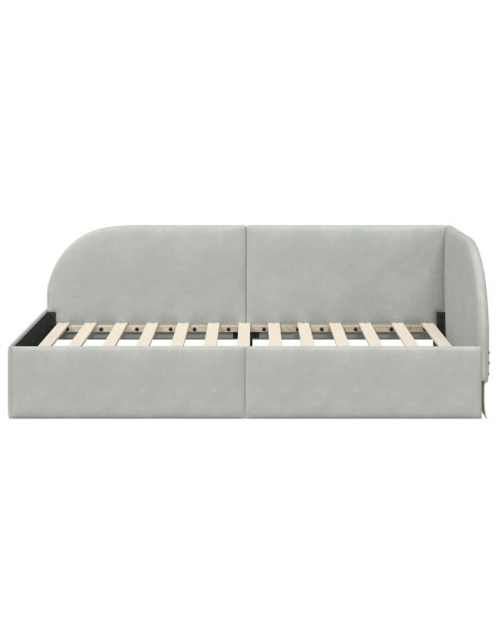 Cornice del letto ad angolo Grigio chiaro 80 cm x 200 cm