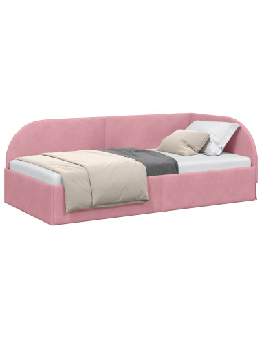 Cornice del letto ad angolo con testiera Rosa 80 cm x 200 cm