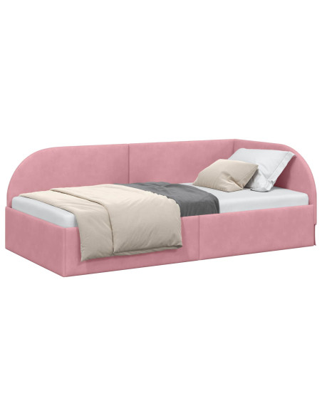 Cornice del letto ad angolo con testiera Rosa 80 cm x 200 cm