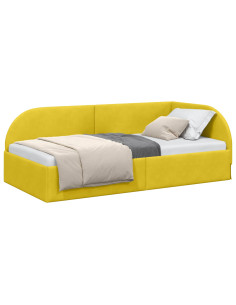 Cornice del letto ad angolo con testiera Giallo 80 cm x 200 cm 2