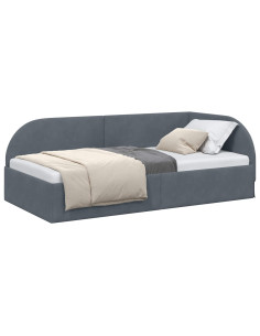 Cornice del letto ad angolo Grigio scuro 90 cm x 190 cm 2