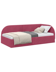 Cornice del letto ad angolo Rosso Vino 90 cm x 190 cm 2